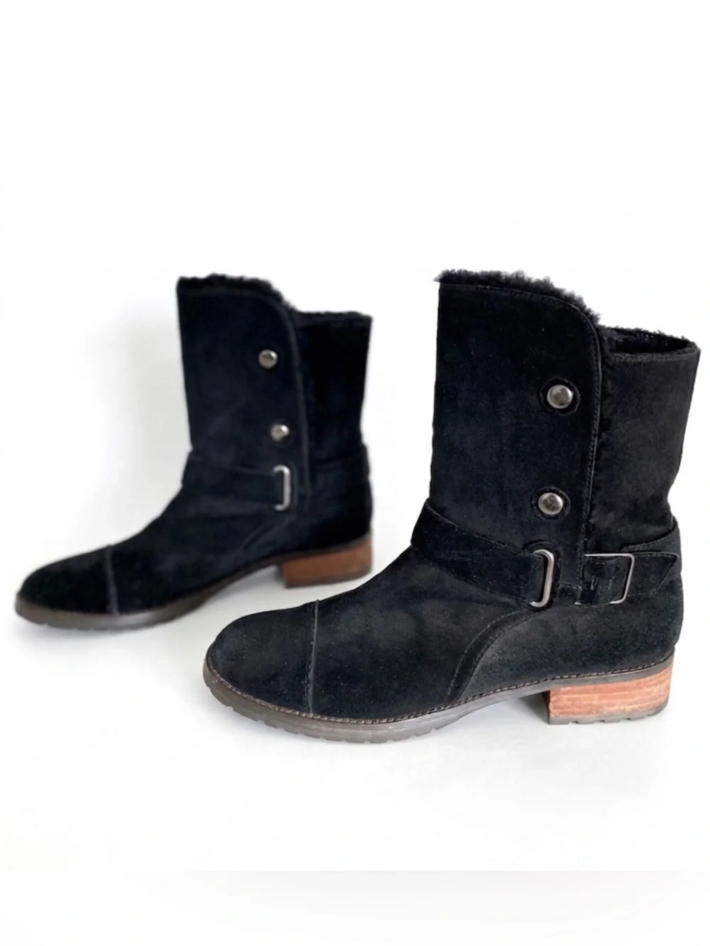 Matt Bernson Suede Tundra Booties Button Up Fold Down Sz 10